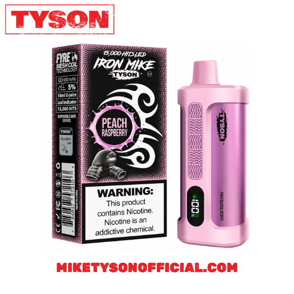 Peach Raspberry Iron Mike Tyson 2.0 15K Disposable Vape