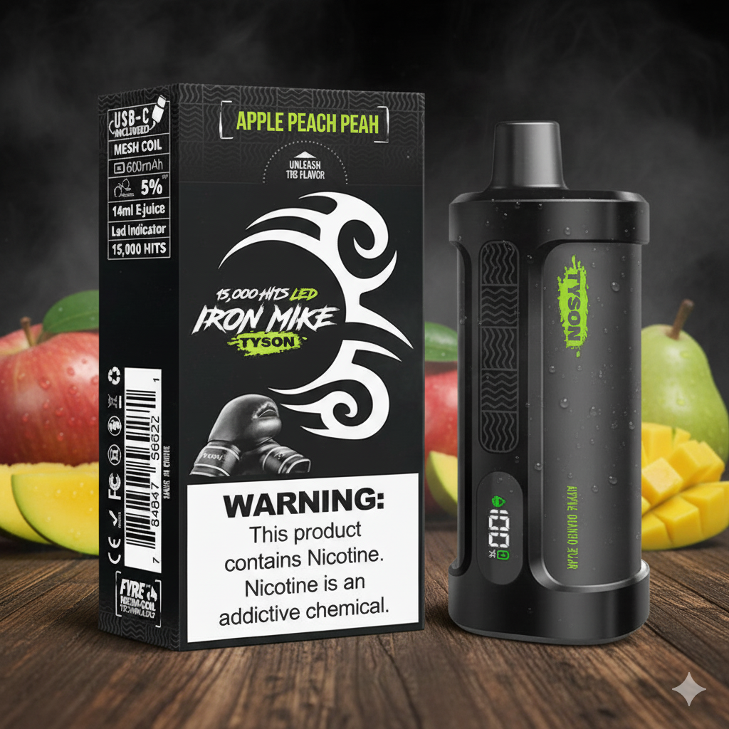 Top Iron Mike Tyson Disposable Vape Flavors Ranked 3 Apple Peach Iron Mike Tyson 2.0 15K Disposable Vape