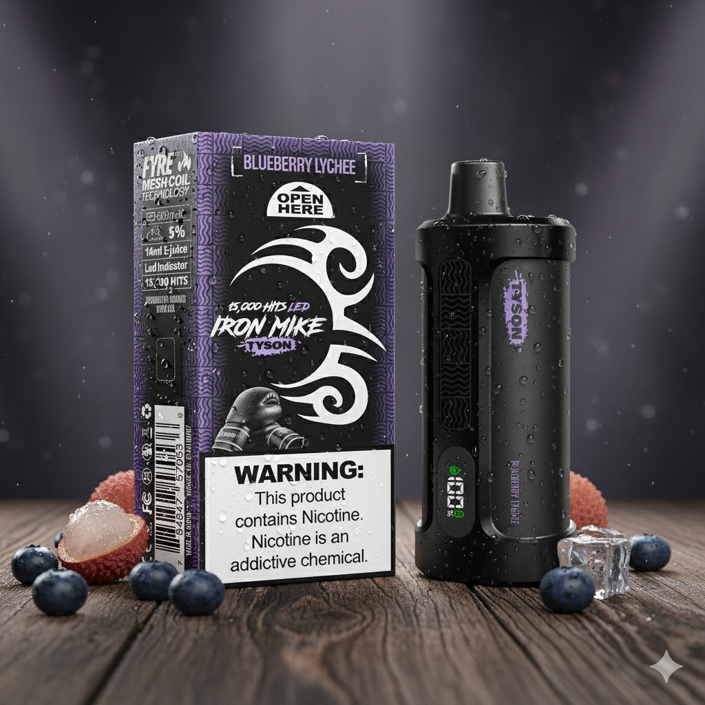 Top Iron Mike Tyson Disposable Vape Flavors Ranked 5 Blueberry Lychee Iron Mike Tyson 2.0 15K Disposable Vape